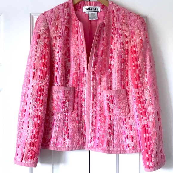 Carlisle Jackets & Blazers - Carlisle vintage hot pink tweed blazer